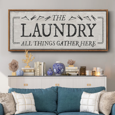 Laundry Gathers- Framed Canvas