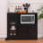 Alianne 35.4'' Narrow Sideboard Server Kitchen Food Pantry with Drawer, Microwave Cube and Outlet-1583261014