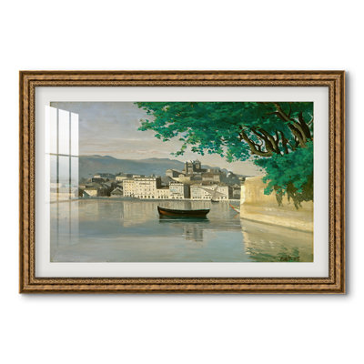 Vue de Genève, partie de la ville, vers 1834-1835 - Jean-Baptiste par Jean-Baptiste-Camille Corot - Encadré sous verre acrylique, grand format, idéal pour un salon.