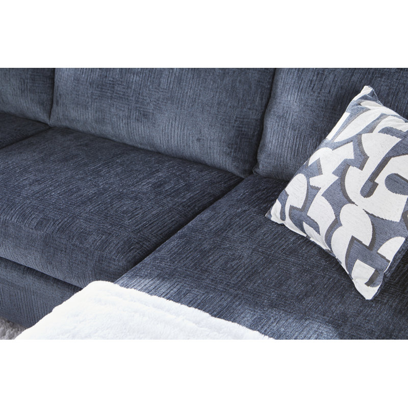 Canapé modulaire 2 pièces avec méridienne - Jackson Indigo, Polyester indigo Jackson