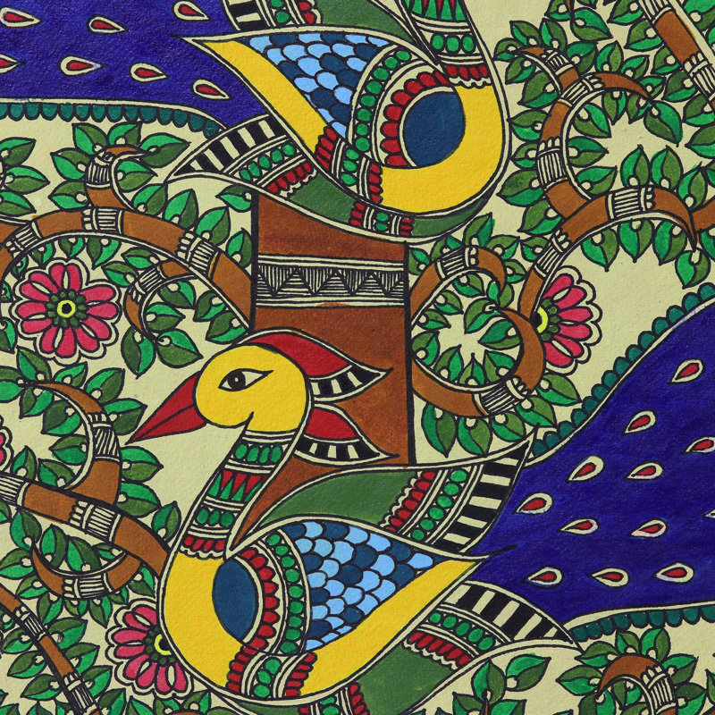 Suspension murale en polyester majestic trio madhubani