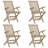 Delima 4 - Person Teak Wood Patio Dining Set with Rectangular Table