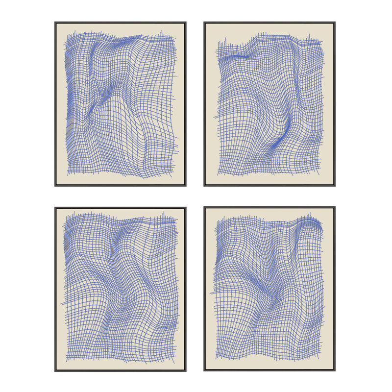 Netting Print by Jacques Pilon, Black Single Structure Framed Canvas, 30" H x 96" W x 1.25" D