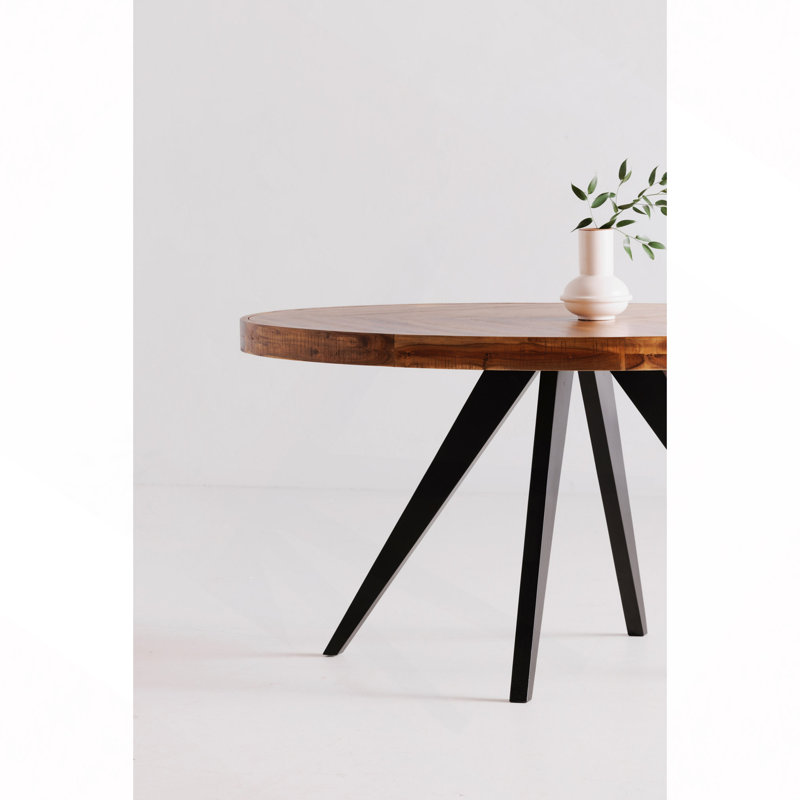Table de salle à manger, ovale, classique, acacia massif, 6 places