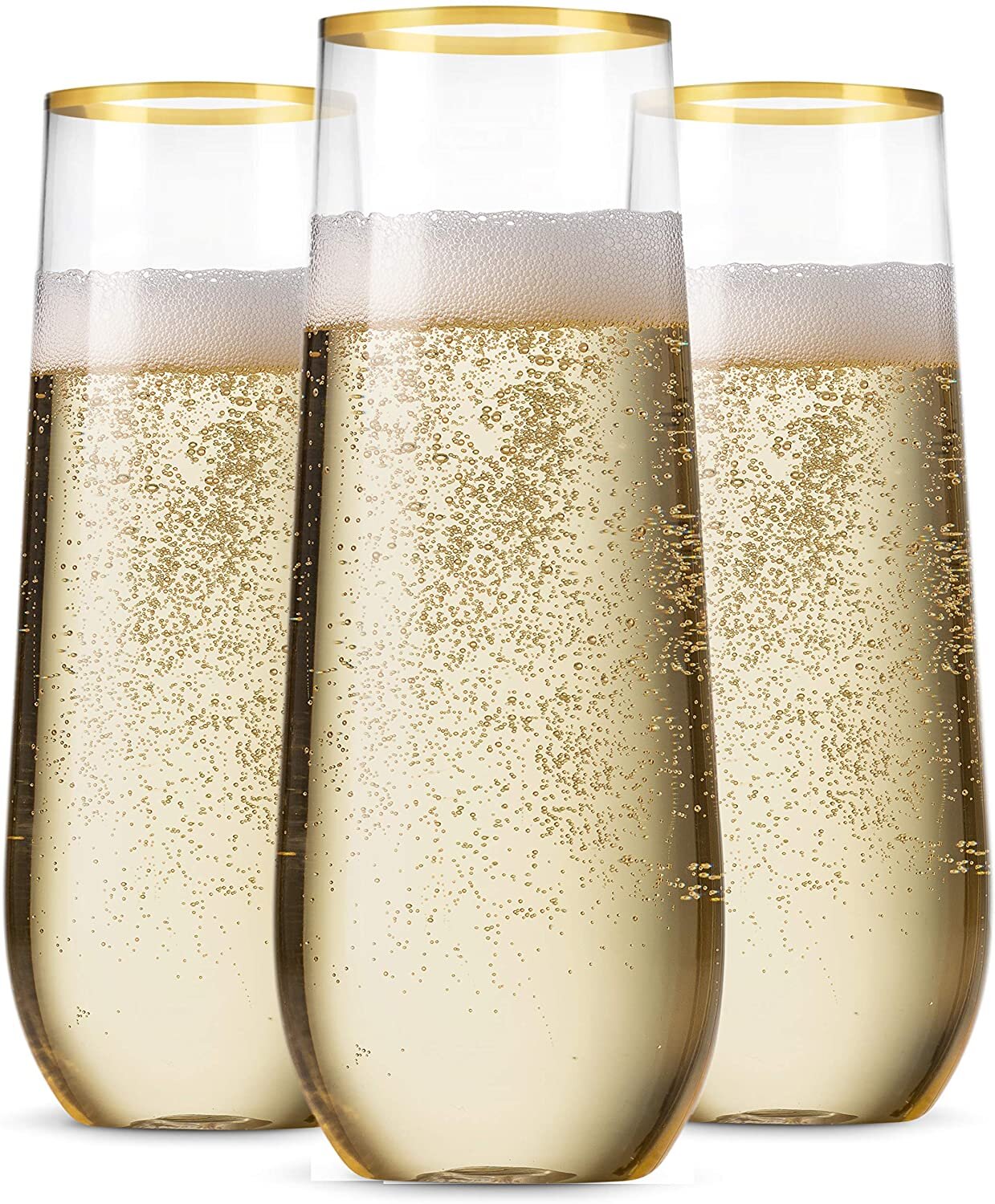 Party Essentials 20 Count Two-Piece Hard Plastic Mimosa/Champagne Flutes - 5 oz - Clear