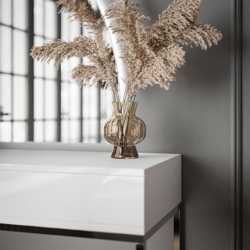 Dressing Table with Mirror, White