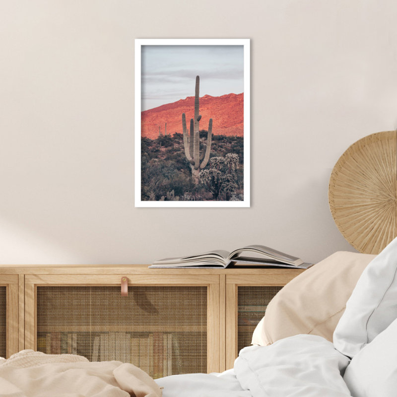 Sunsets And Saguaros by Nathan Larson, 21" H x 15" W x 1" D, White