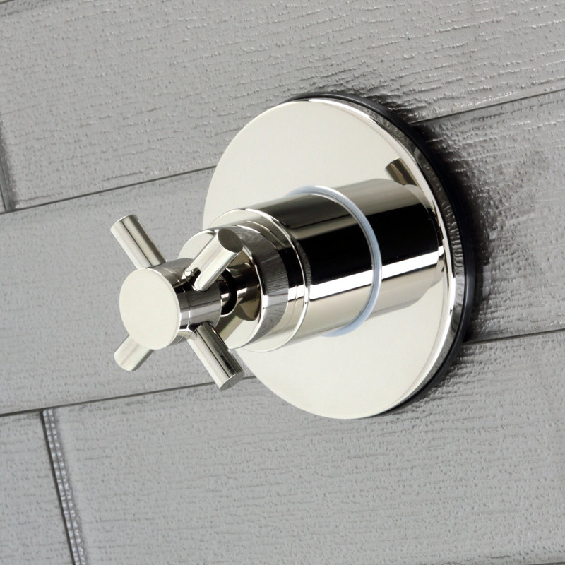 Polished Nickel Cross Handle Wall-Mounted Diverter Valve