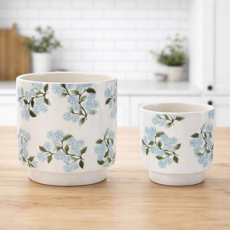 Hydrangea Floral Pattern Planter