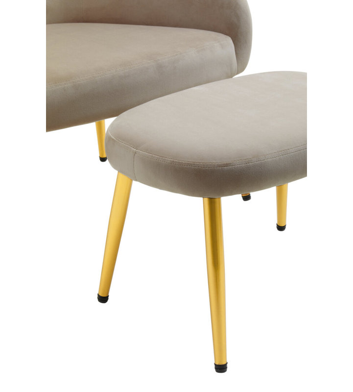 72cm Wide Velvet Footstool Ottoman, Grey