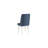 Modern Extendable Dining Table & Chairs Set (4 Pieces) | White & Dark Blue | 100% Melamine Coated Particle Board, Table: 50.8 x 29.5 x 31.5 in (Open: 64.2 in) | Linen Upholstered Chairs, Hornbeam Legs, Stylish & Functional Design-1120738704-1120570568