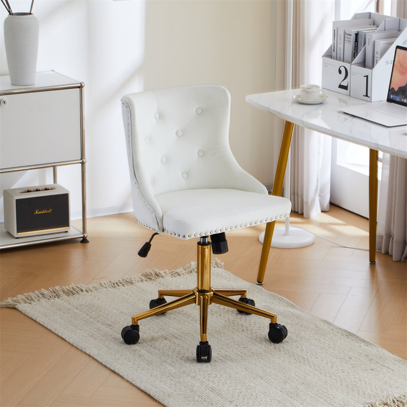 Matthias Task Chair Office Chairs Makeup chair, Gold, White