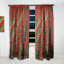 Rangée de fleurs de tulipe rouge - Rideau simple occultant à motif floral-507741262