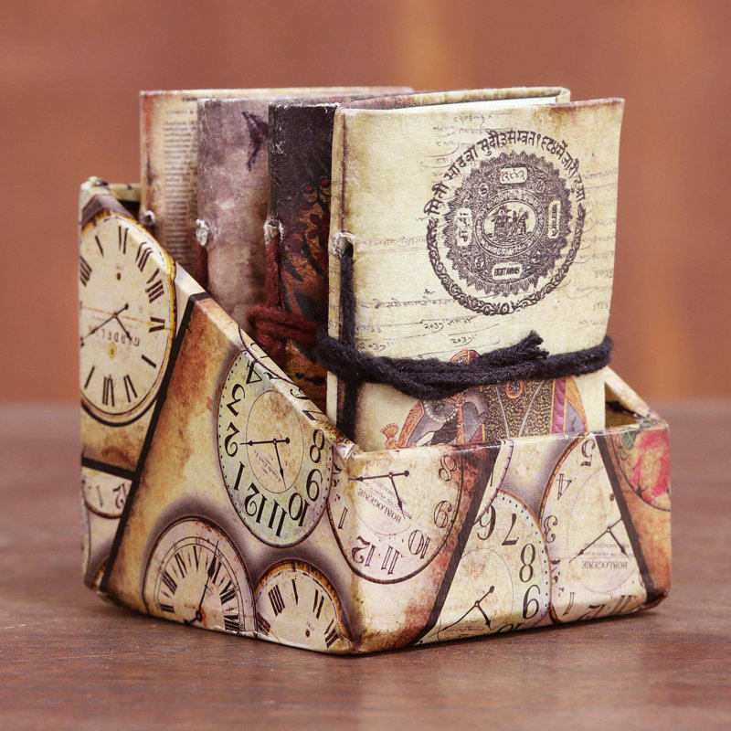NOVICA Timeless Animals And Paper Journals  (Set Of 4)