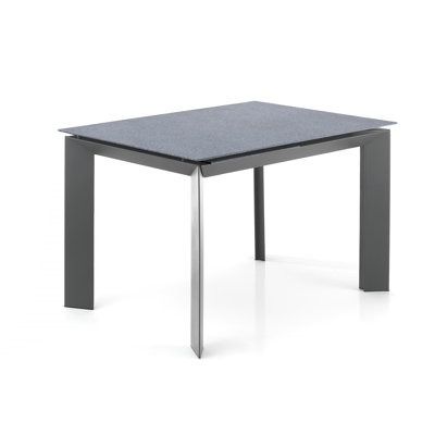 Amaire 80 cm Extendable Square Glass Top Dining Table