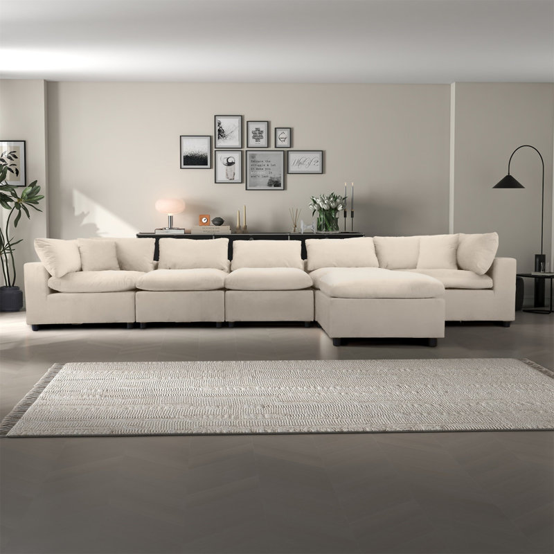 Canapé modulaire en velours Hayward
