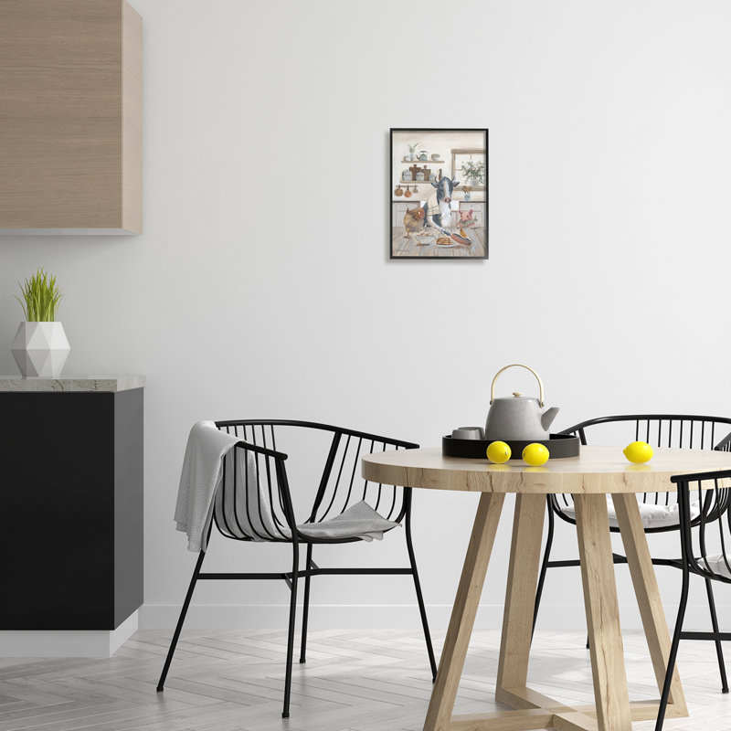 «Farm Farms In Kitchen» encadré sur bois par Pam Britton, peinture, Giclée encadrée noir minuit, H 14 po x l 11 po x P 1,5 po