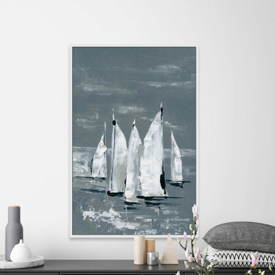 Voiliers blancs - reproduction de peinture acrylique