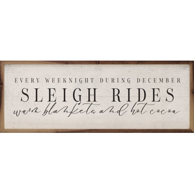 " During December Sleigh Rides White "