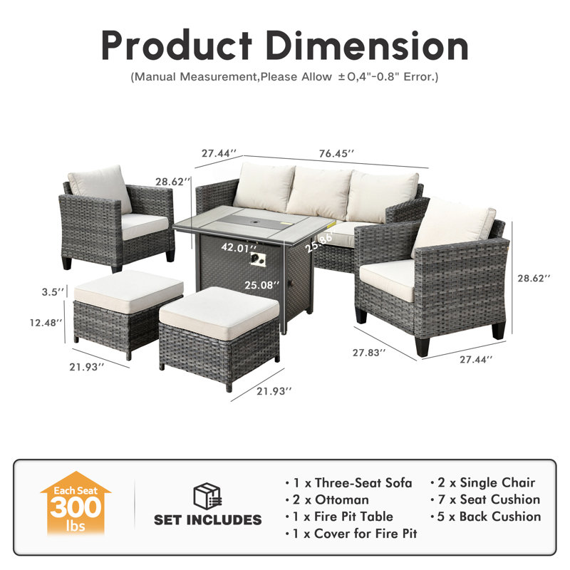 Allcot 5 - Person Deep Seating Group with Cushions, Beige