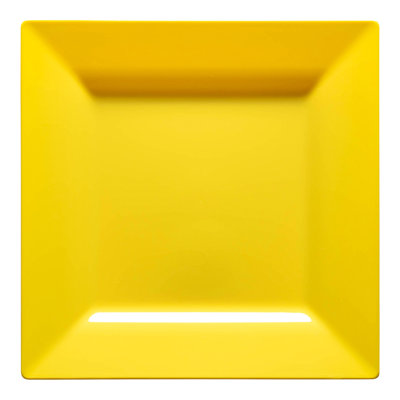 Assiettes plates jaunes en plastique (9,5 po)