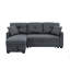 Canapé modulaire 76,5 po en mélange de lin avec lit escamotable et rangement pour chaise longue-2009559345