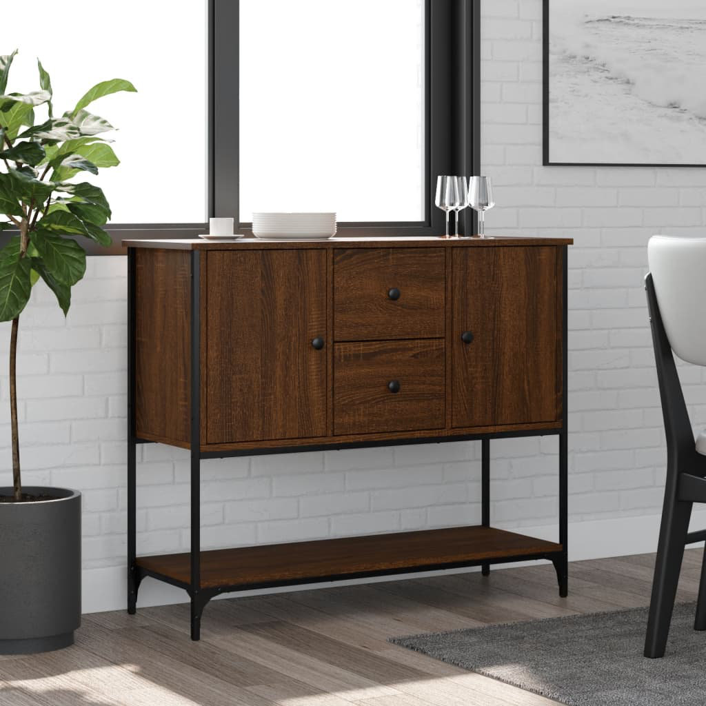 Vidaxl Sideboard Brown Oak 100X36x85 Cm Engineered Wood