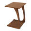Table d'appoint en bois d'hévéa massif en forme de C avec roulettes verrouillables, table roulante à 2 niveaux pour ordinateur portable, idéale pour la maison