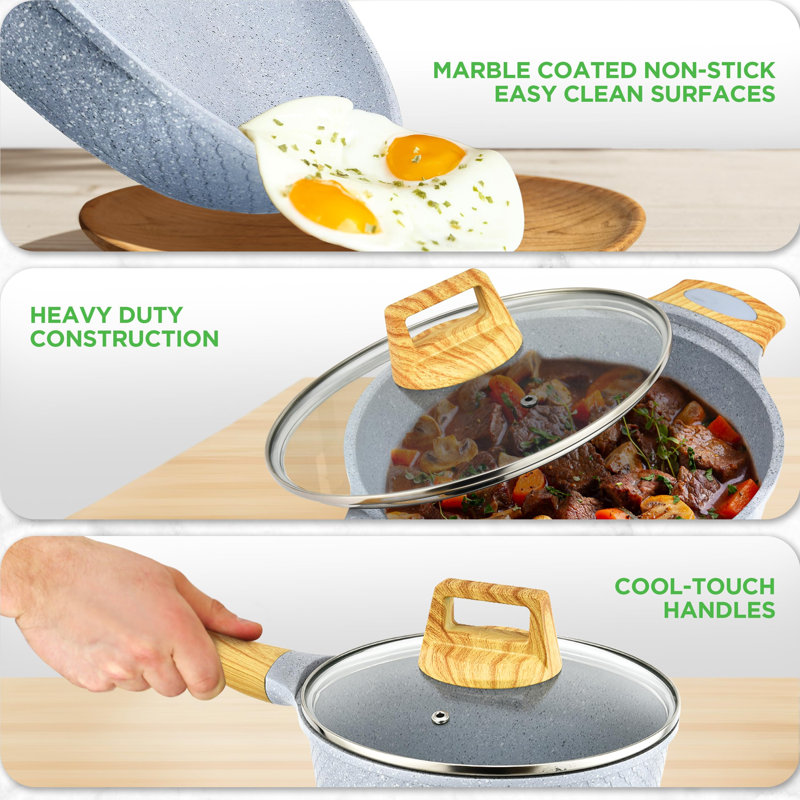 22 - Piece Non-Stick Cookware Set, Gray