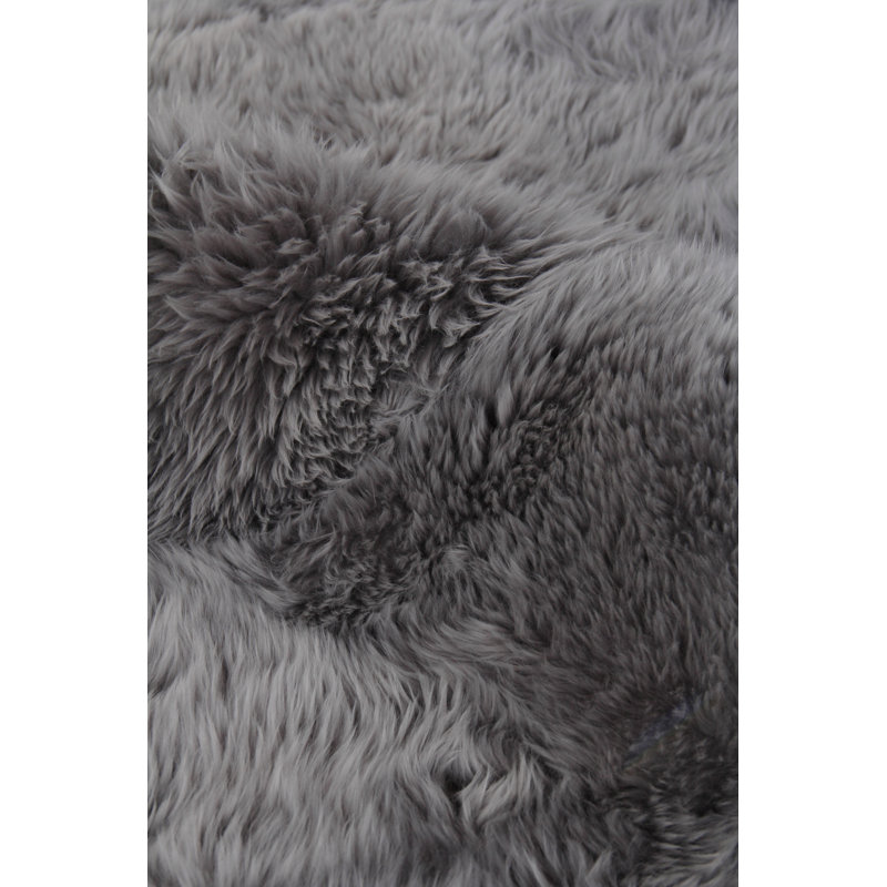 Sheepskin Area Rug in Gray, Rectangle 11'6" x 14'6"
