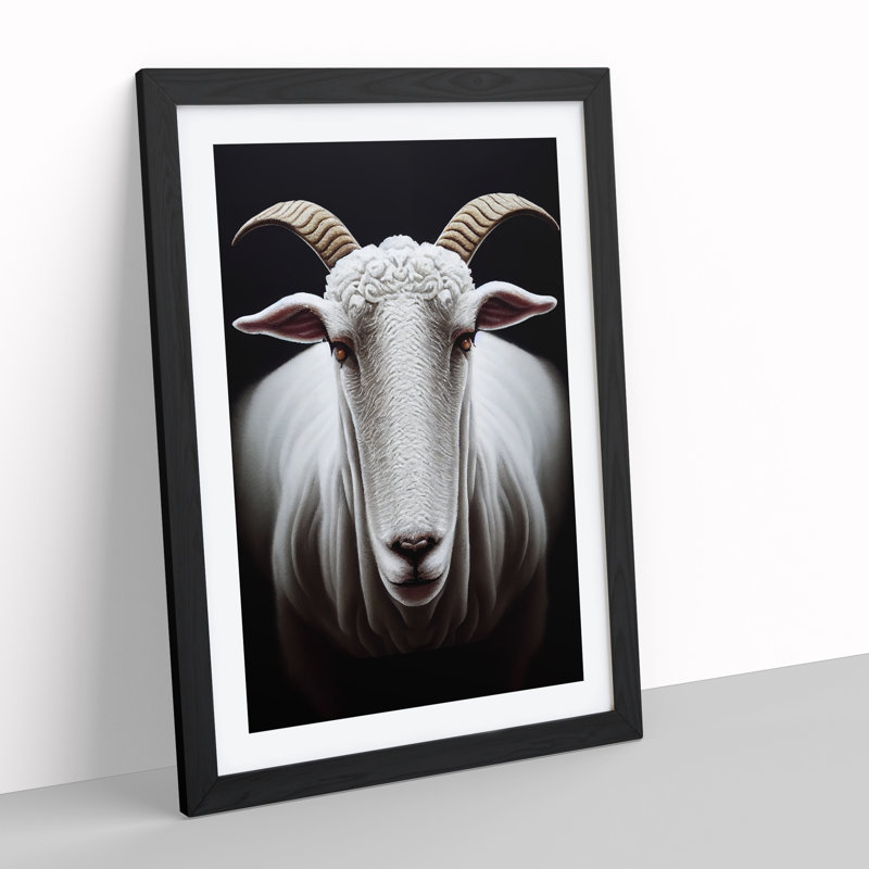 Profile Of A Sheep - Wall Art, Black Framed, 34cm H x 25cm W