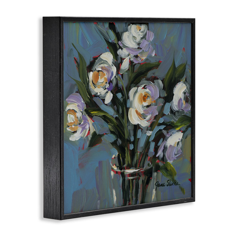 «Florals That Make You Smile», estampe numérique encadrée, design by JANE SLIVKA, Giclée encadrée noir minuit
