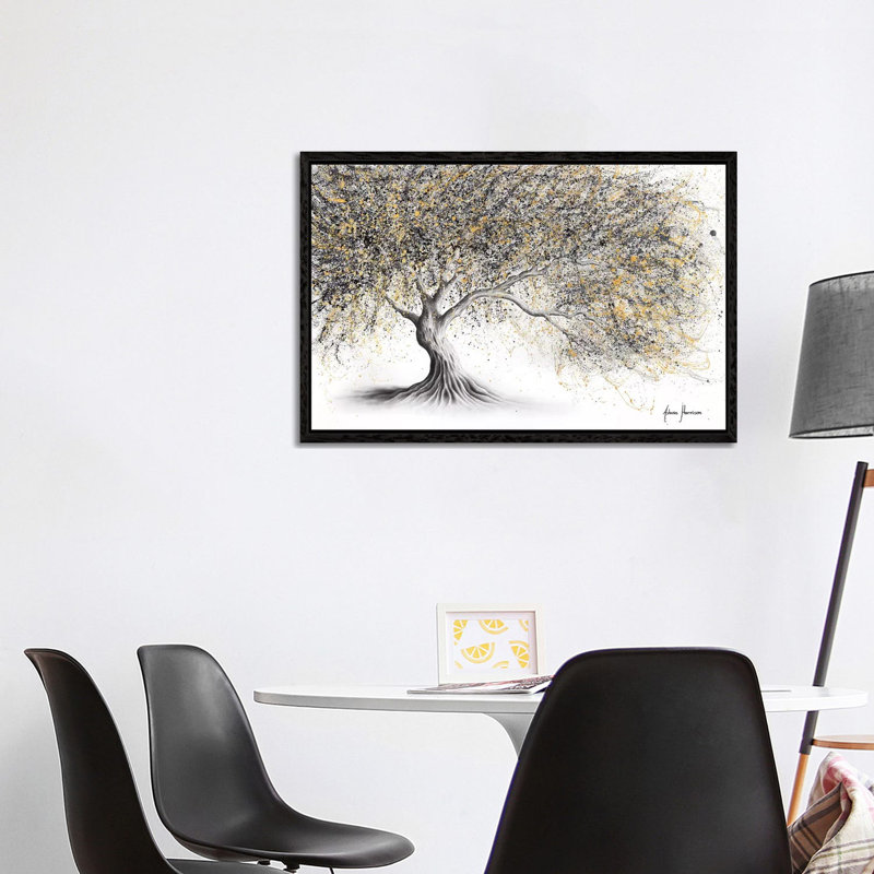Golden Onyx Tree by Ashvin Harrison - Print on Canvas, Black Framed, 101.6 cm H x 66.04 cm W