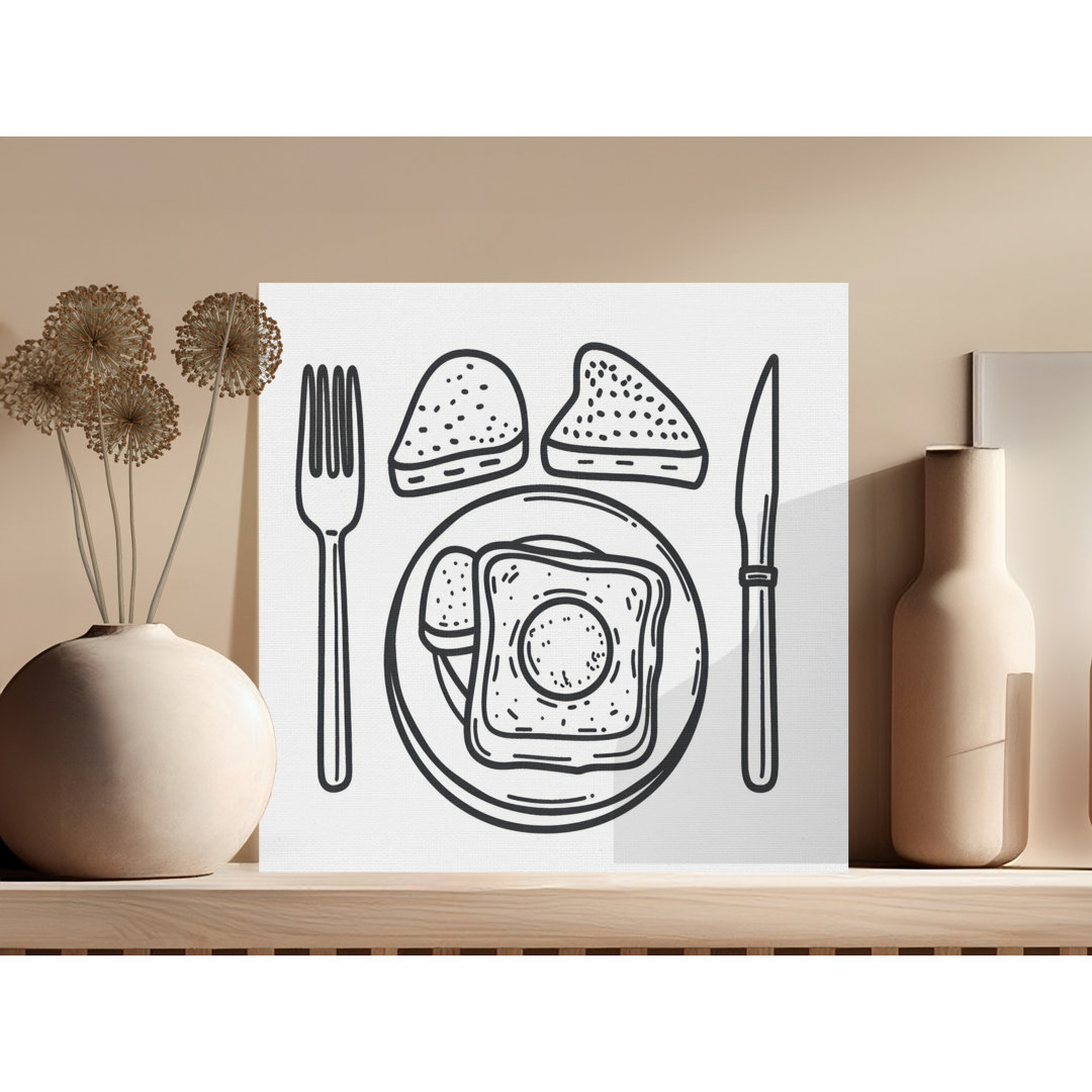 Minimalist Breakfast Plate Kitchen Wall Art