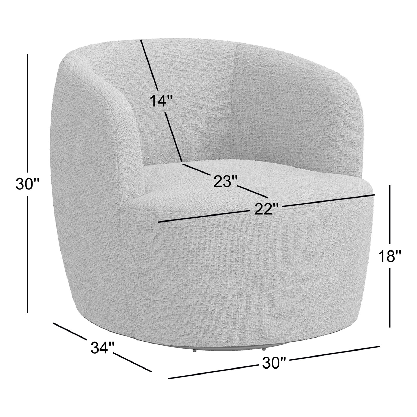 Mina Swivel Barrel Chair, Classic Chocolate Velvet