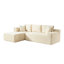 Ensemble de 3 meubles en chenille beige - luxueux, pratique et tendance, douceur douce, ajout luxueux, livraison écoénergétique, options de positions polyvalentes, tissu aspirateur