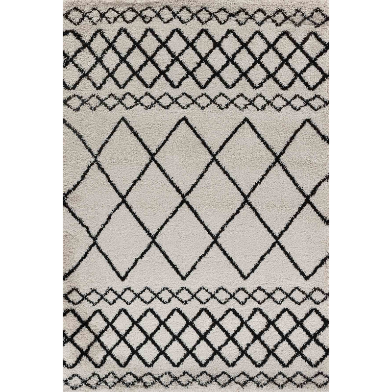 Judy Geometric Shag Area Rug, Rectangle 200 x 290cm