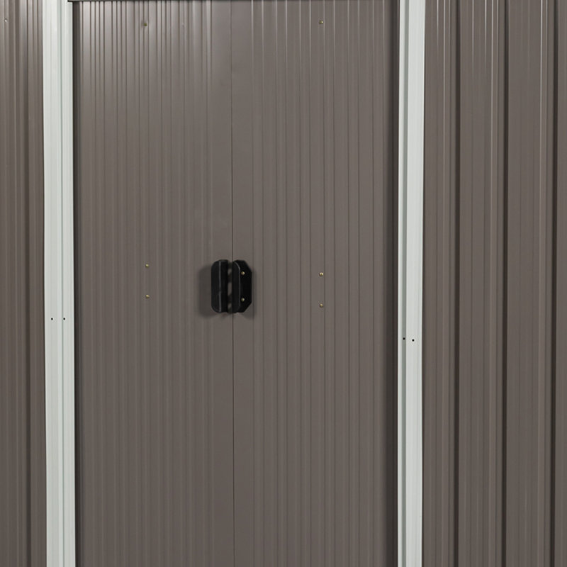 8ft x 4ft Gray Metal Outdoor Storage Shed with Vents