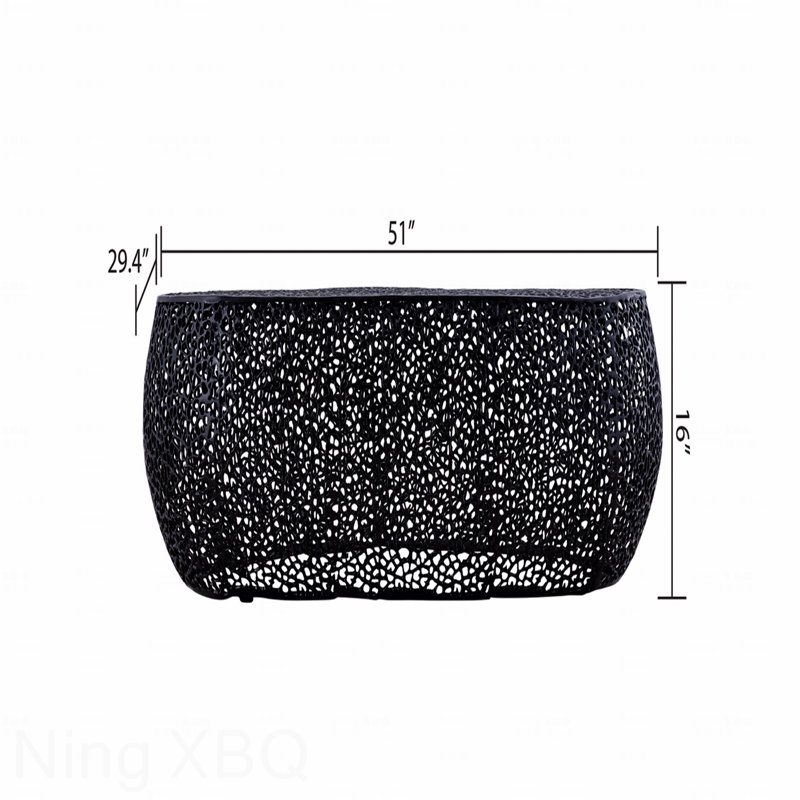 Table basse ovale, Noir