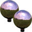 Globe terrestre extérieur en acier inoxydable à miroir 10 po Obrien - Merlot - ensemble de 2-31009692-96861845