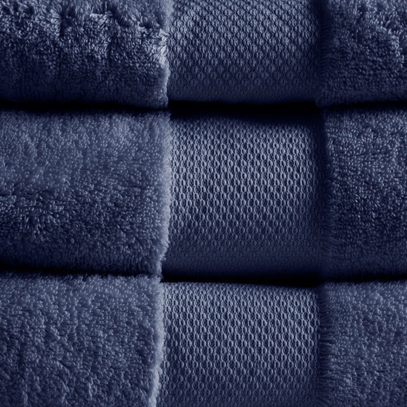 Cotton 6 Piece Bath Towel Set, Navy