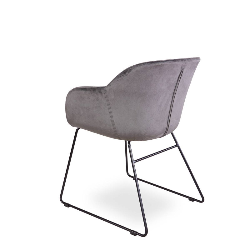 Oretta 43cm H Velvet Upholstered Armchair, Grey