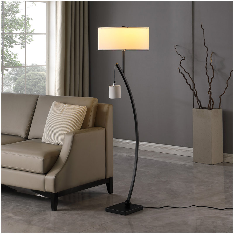 Lampe sur pied en métal 59 po, Noir mat