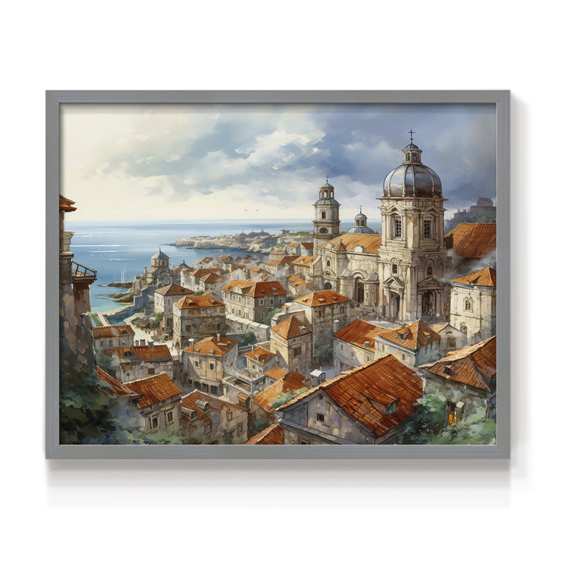 Paysage - Lxxvi - Reproduction encadrée - réarmable, H 22 po x l 28 po, Gris