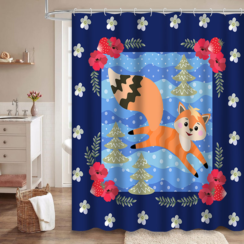 Rideau de douche avec 12 crochets Cheerful, L 72 po x l 84 po