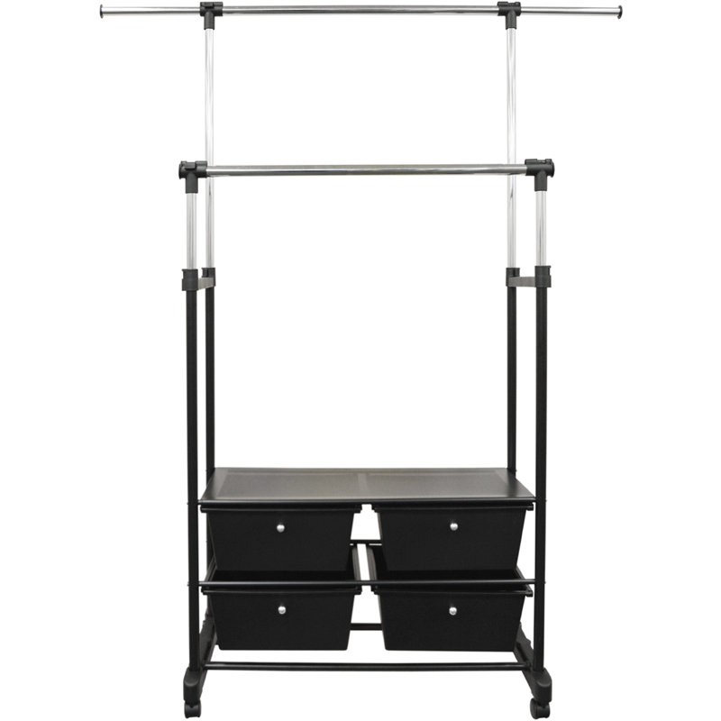 Adjustable Rolling Clothing Rack