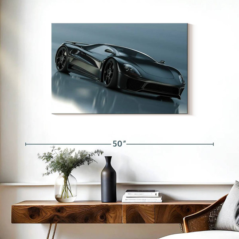 Mehar noir brillant Supercar, H 24 po x l 36 po