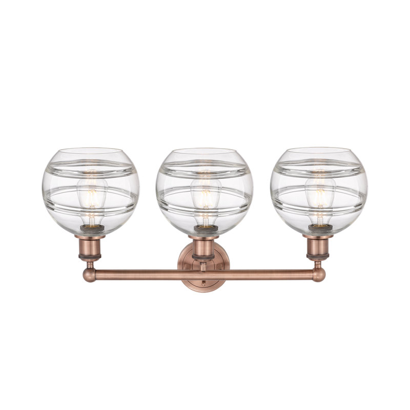 Bienes 3 - Light Dimmable Vanity Light, Clear, Antique Copper