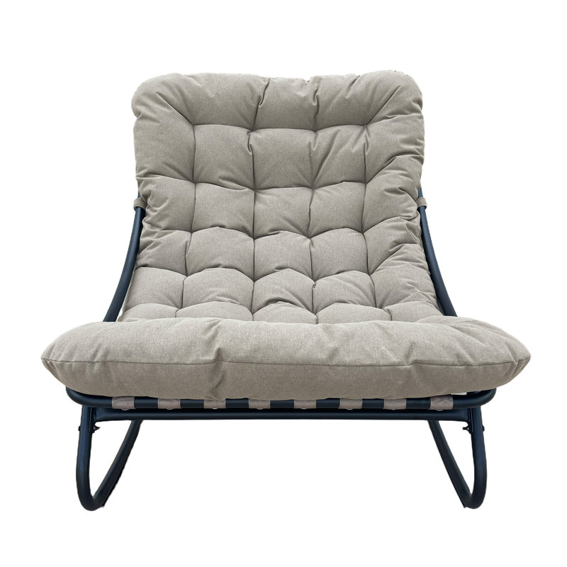 Solace Outdoor Rocking Chair and Stool, Brown