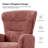 Caden Modern Chenille Simple Assembly Wingback Executive Chair with Adjustable Height and Curved Armrests-254191194